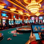 Experience a thrilling casino atmosphere with an interactive website for online gambling and betting games.